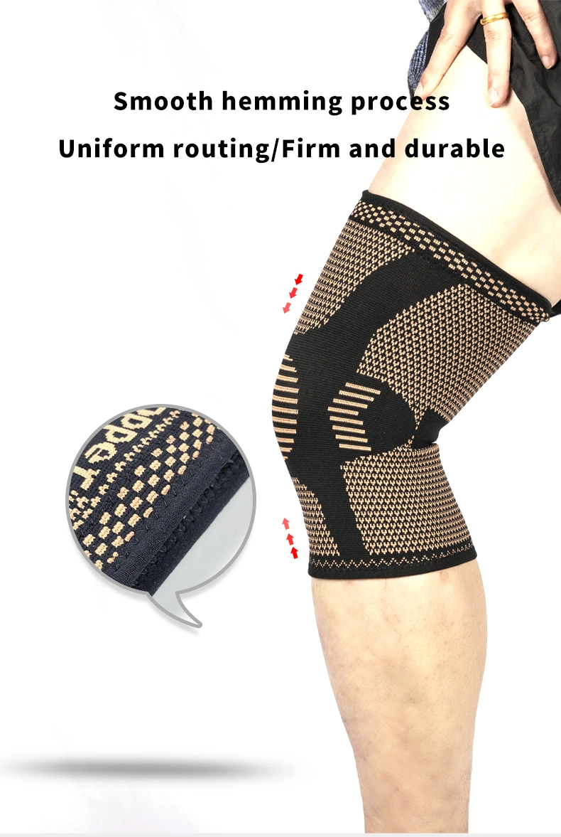 Amazon Hot Sales Compression Sportster Basketball Support Knee Pad Brace Sleeve Copper Knee Brace for Sports Workout