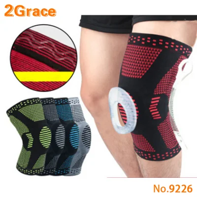 Manga de compresión para rodilla con estabilizadores laterales y almohadillas de gel para rótula para soporte de rodilla para proteger la rodilla