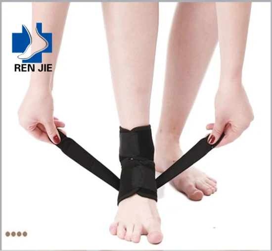 Protección deportiva abierta ajustable, antiesguince, para hombre, talón de pie, soporte de tobillo de neopreno, protector de tobillo de tela Ok