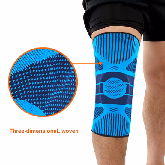 Fabricante flexible de la manga de rodilla de la ayuda elástica de nylon de la rodillera de la compresión del spandex