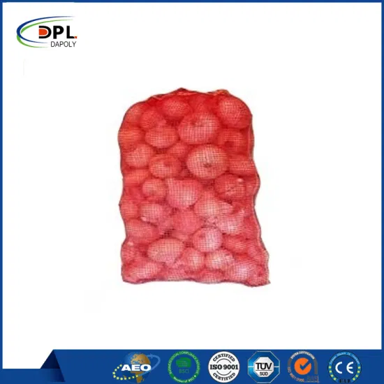 Bolsa de polietileno de alta densidad, bolsas de malla para cebolla, verduras, patatas y frutas, saco con cordón